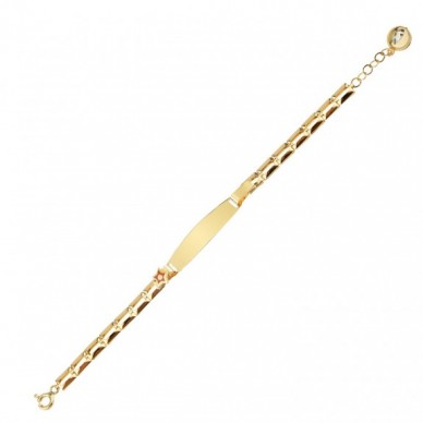 Yıldız Motifli 14K Altın Çocuk Künye