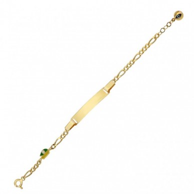 Yelkenli Motifli Plaka 14K Altın Çocuk Künye