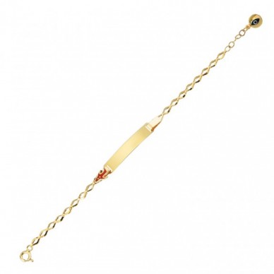 Uçak Figürlü İsim Yazılabilir 14K Altın Çocuk Künye