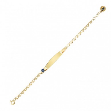 Nazar Boncuklu 14K Altın Çocuk Künye