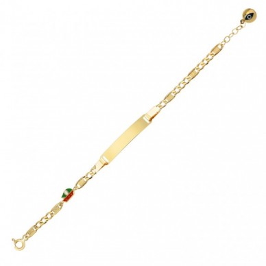 Yelkenli Figürlü 14K Altın Çocuk Künye