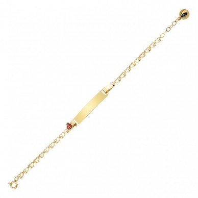 Uğur Böceği Motifli 14K Altın Çocuk Künye