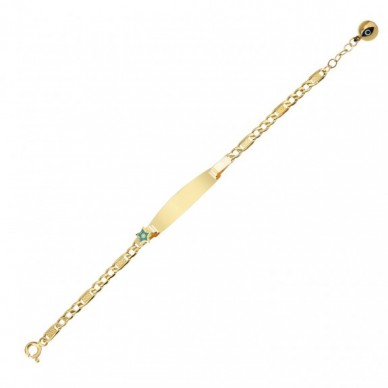 Yıldız Motifli 14K Altın Çocuk Künye