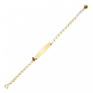 Uğur Böceği Figürlü 14K Altın Çocuk Künye