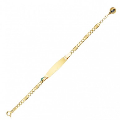 Yunus Balığı Figürlü 14K Altın Çocuk Künye