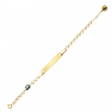 Yelkenli Figürlü 14K Altın Çocuk Künye