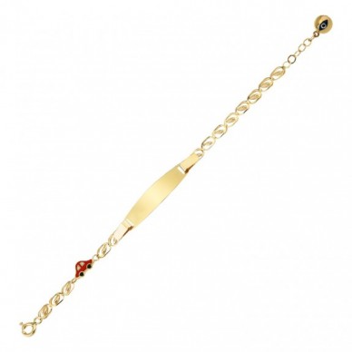 Kırmızı Araba Figürlü 14K Altın Çocuk Künye