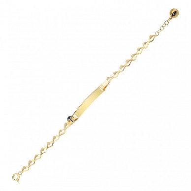 Çapa Figürlü İsim Yazılabilir 14K Altın Çocuk Künye