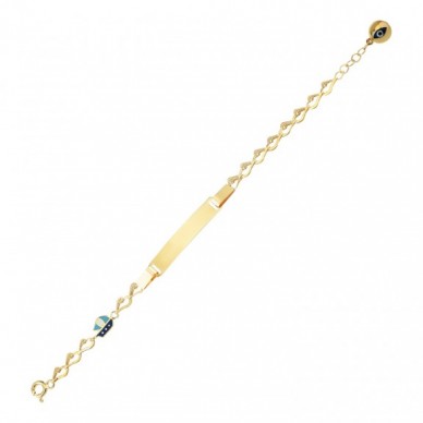 Yelkenli Motifli 14K Altın Çocuk Künye