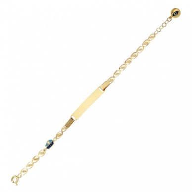 Yelkenli Figürlü Plaka 14K Altın Çocuk Künye