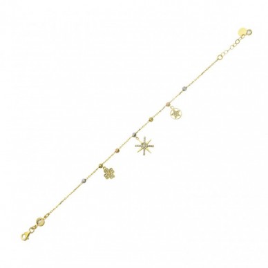 Yıldız Figürlü Dorika 14K Altın Bileklik