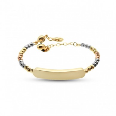 Renkli Dorika Toplu 14K Altın Çocuk Bileklik