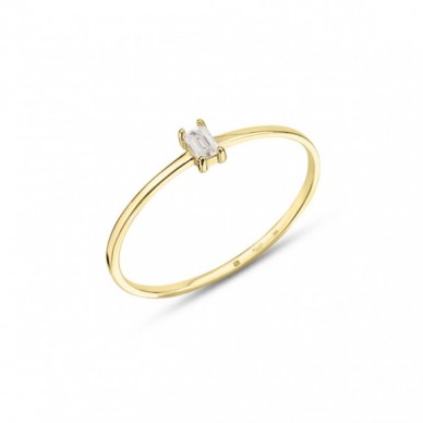 Mini Baget Tek Taş 14K Altın Yüzük