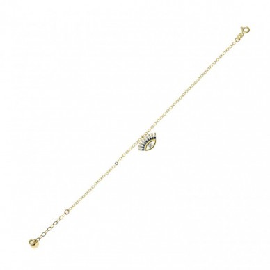 Taşlı Kirpik 14K Altın Bileklik