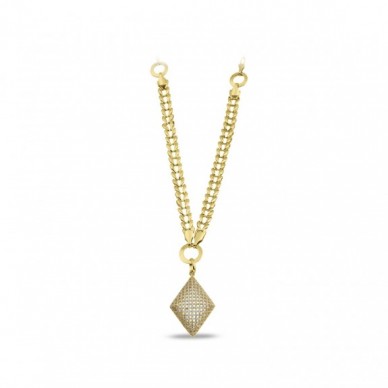 Baklava Motifli 14K Altın Kolye