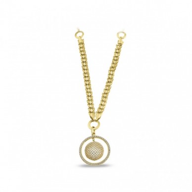Daire Sallantılı Geometrik 14K Altın Kolye