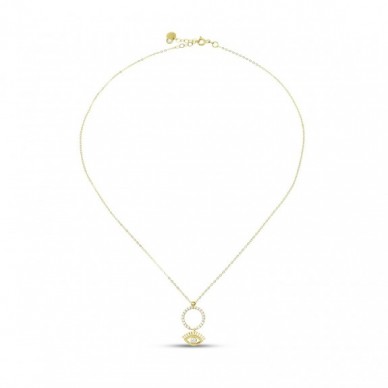 Göz Sallantılı Çember 14K Altın Kolye