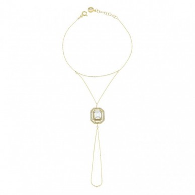 Beyaz Taşlı Şahmeran 14K Altın Bileklik