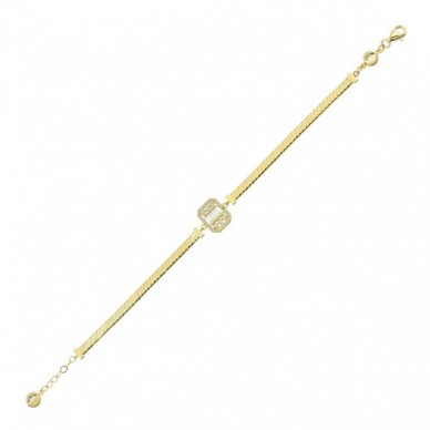 Baget Taşlı 14K Altın Bileklik