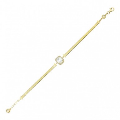 Baget Taşlı 14K Altın Bileklik