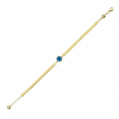 Çerçeveli Nazar 14K Altın Bileklik