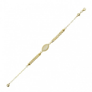 Markiz Figürlü Arpa Zincir 14K Altın Bileklik