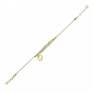 Kalp Sallantılı 14K Altın Bileklik