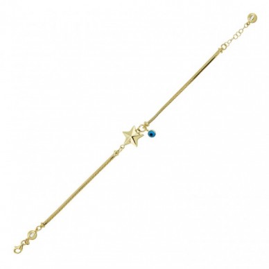 Göz Sallantılı Yıldız 14K Altın Bileklik
