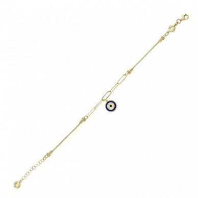 Mineli Nazar 14K Altın Bileklik