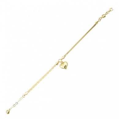 Kalp Sallantılı 14K Altın Bileklik