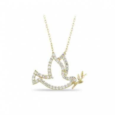 Barış Güvercini 14K Altın Kolye