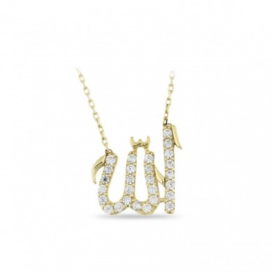 Allah Yazılı 14K Altın Kolye