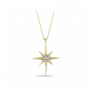 Hayalet Zincir Kutup Yıldızı 14K Altın Kolye