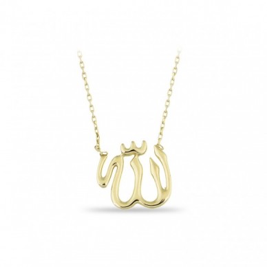 Allah Yazılı Altın 14K Altın Kolye