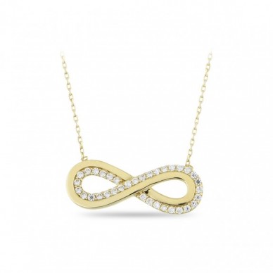 Parlayan Işıltı Sonsuzluk 14K Altın Kolye