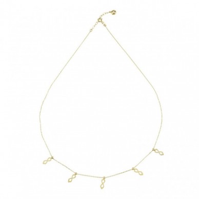 Pullu Sıralı Sonsuzluk Figürlü 14K Altın Kolye