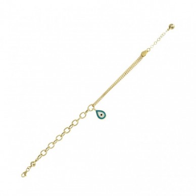 Damla Motifli Nazar 14K Altın Bileklik