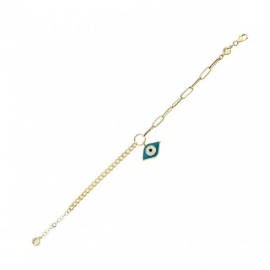 Turkuaz Mineli Göz 14K Altın Bileklik