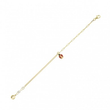 Uğur Böceği Motifli 14K Altın Çocuk Bileklik