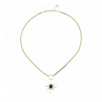 Balık Sırtı Zincirli Sallantılı Kutup Yıldızı 14K Altın Kolye