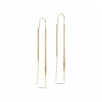 Dorika Toplu Sallantılı 14K Altın Küpe