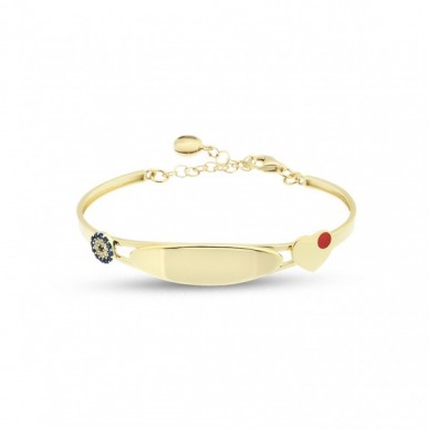Kalp Figürlü 14K Altın Çocuk Bileklik