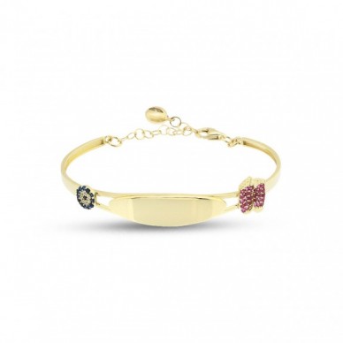 Ayak İzi Figürlü 14K Altın Çocuk Bileklik