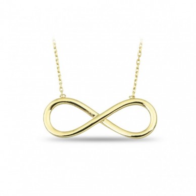 Taşsız Estetik Sonsuzluk 14K Altın Kolye
