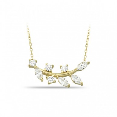 Zeytin Dalı 14K Altın Kolye