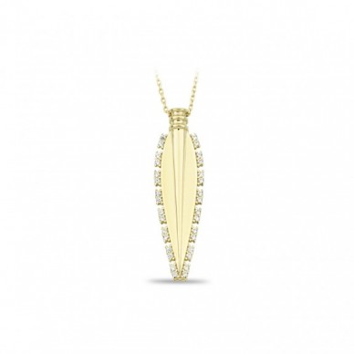 Tasarım Tüy - Yaprak 14K Altın Kolye