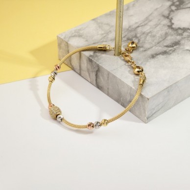 Dorika Toplu Kalze Zincir 14K Altın Bileklik