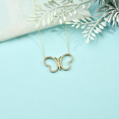 Sweet Kelebek 14K Altın Kolye