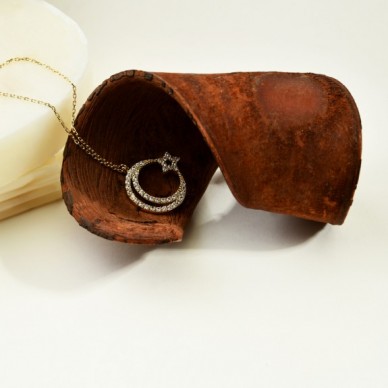 Ay Yıldız 14K Altın Kolye