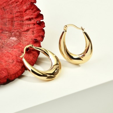 Samira Halka 14K Altın Küpe